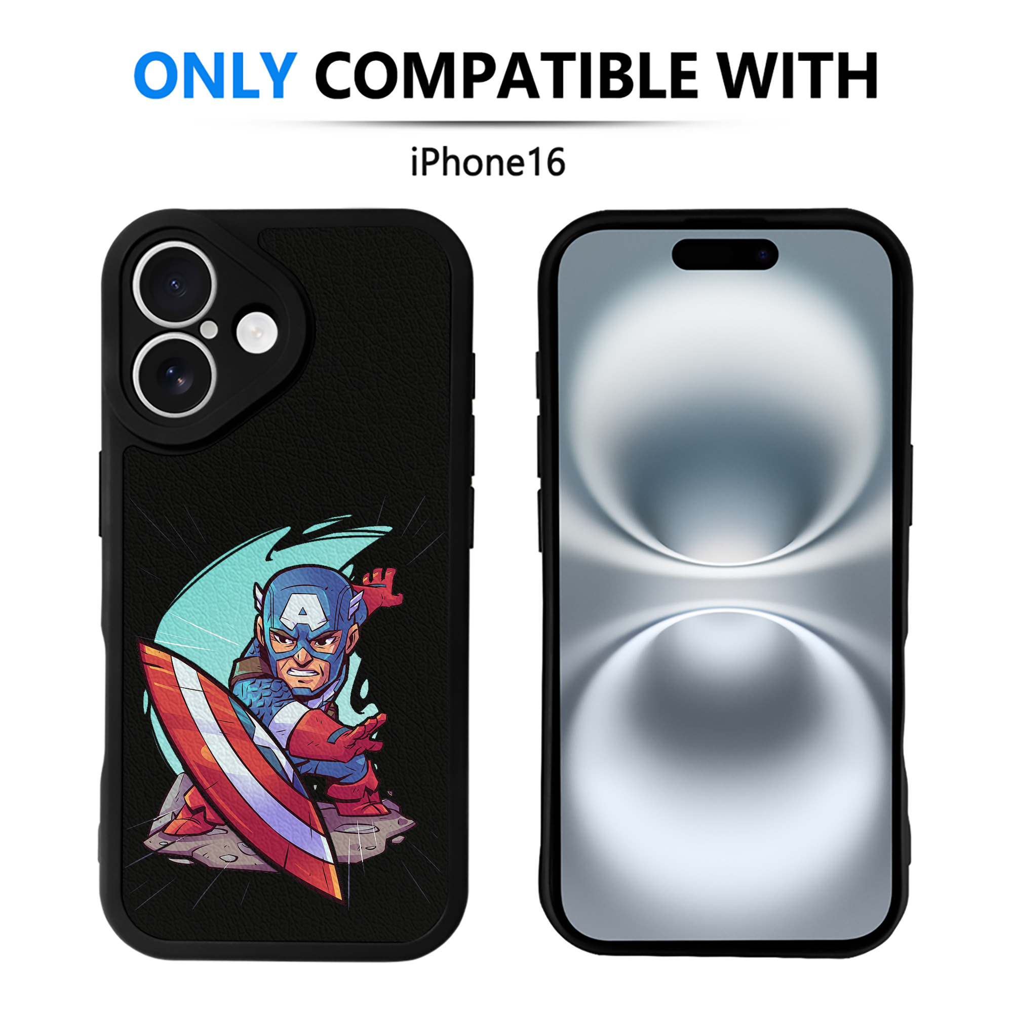 （画像用） アベンジャーズ The Avengers 【iPhone 16シリーズ対応】シリコンスマホケース（レザー調） 材質：シリコン